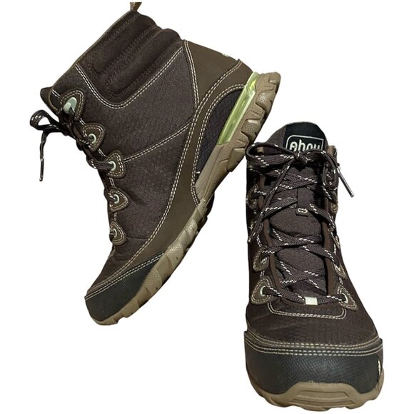 Ahnu Montara Hiking Boots Women's 7 Waterproof Brown Leather Vibram AF2422MLC - Picture 1 of 9